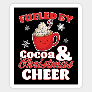 Fueled by Cocoa and Christmas Cheer Funny Hot Chocolate Xmas Sticker